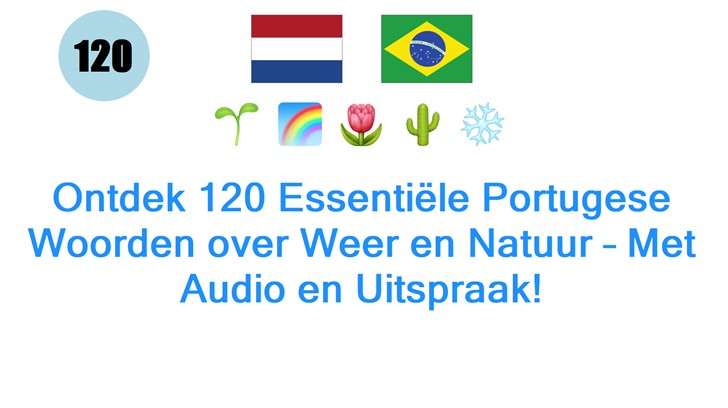 Ontdek 120 Essentiële Portugese Woorden over Weer en Natuur – Met Audio en Uitspraak!
